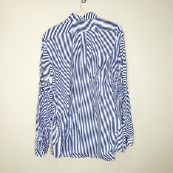 Ralph Lauren Mens Button-Down Shirt Striped Long Sleeve Collared Blue Size XL - Picture 2 of 8